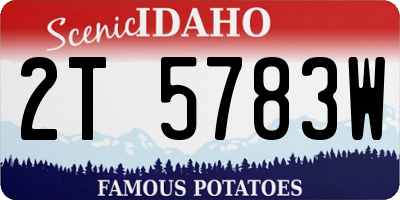 ID license plate 2T5783W