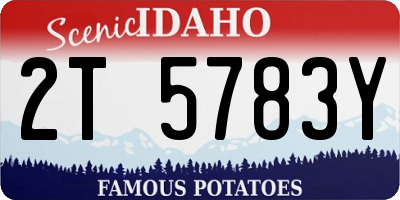 ID license plate 2T5783Y