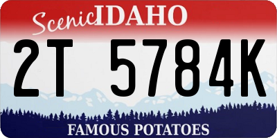 ID license plate 2T5784K