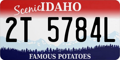 ID license plate 2T5784L