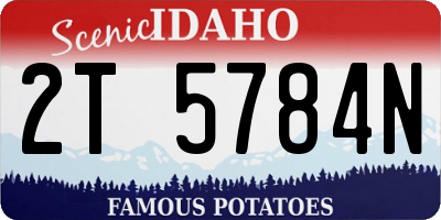ID license plate 2T5784N