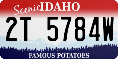 ID license plate 2T5784W