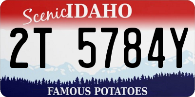 ID license plate 2T5784Y