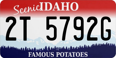 ID license plate 2T5792G