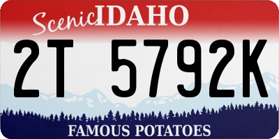 ID license plate 2T5792K