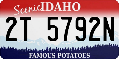 ID license plate 2T5792N