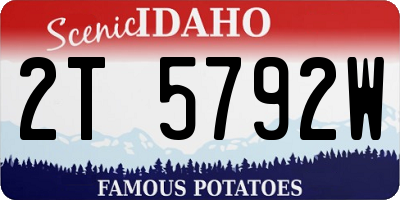 ID license plate 2T5792W