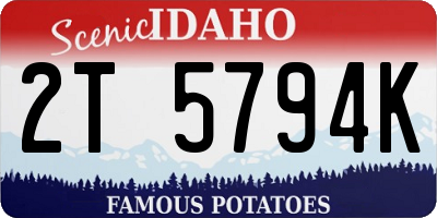 ID license plate 2T5794K