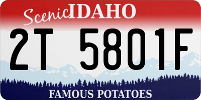 ID license plate 2T5801F