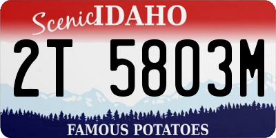 ID license plate 2T5803M