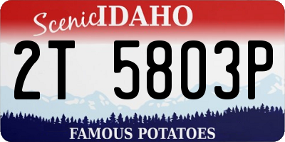 ID license plate 2T5803P