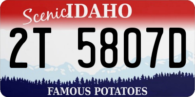 ID license plate 2T5807D