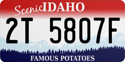 ID license plate 2T5807F