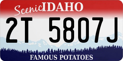ID license plate 2T5807J