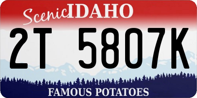 ID license plate 2T5807K
