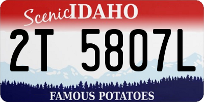 ID license plate 2T5807L