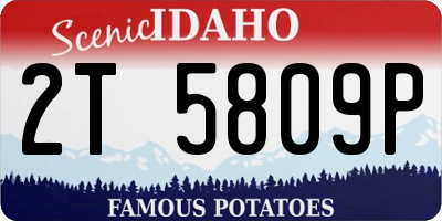 ID license plate 2T5809P