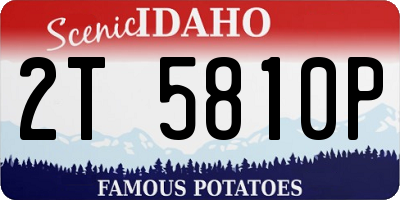 ID license plate 2T5810P