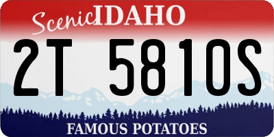 ID license plate 2T5810S