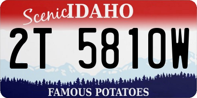 ID license plate 2T5810W