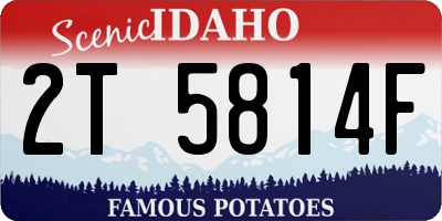 ID license plate 2T5814F