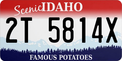 ID license plate 2T5814X