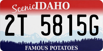 ID license plate 2T5815G