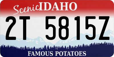 ID license plate 2T5815Z