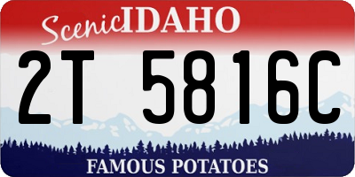 ID license plate 2T5816C
