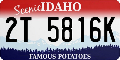ID license plate 2T5816K