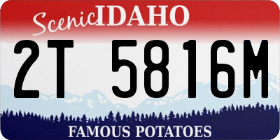 ID license plate 2T5816M