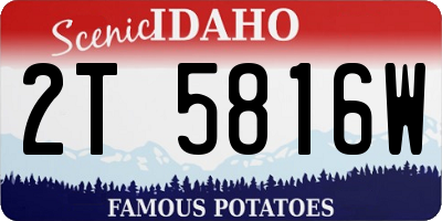ID license plate 2T5816W