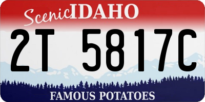 ID license plate 2T5817C