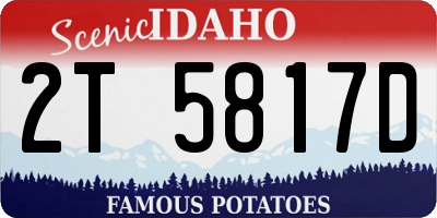 ID license plate 2T5817D