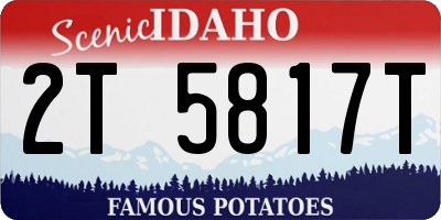 ID license plate 2T5817T