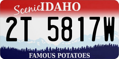 ID license plate 2T5817W