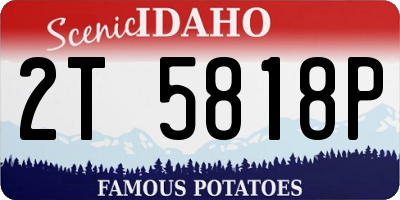 ID license plate 2T5818P
