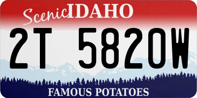 ID license plate 2T5820W