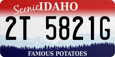 ID license plate 2T5821G