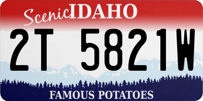 ID license plate 2T5821W