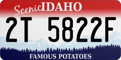 ID license plate 2T5822F
