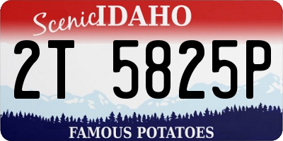 ID license plate 2T5825P