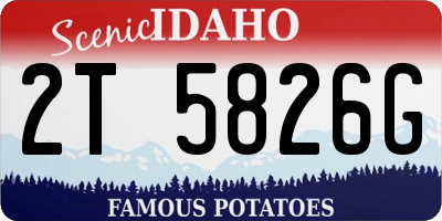 ID license plate 2T5826G