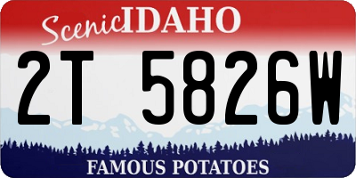 ID license plate 2T5826W