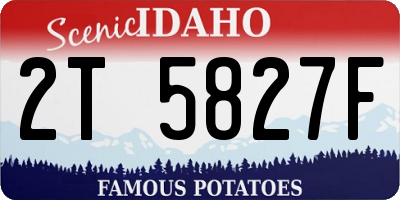 ID license plate 2T5827F