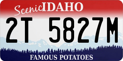 ID license plate 2T5827M
