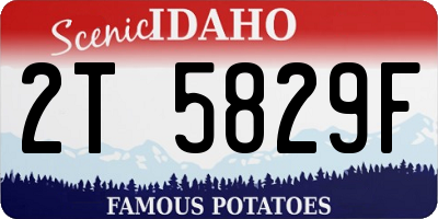 ID license plate 2T5829F