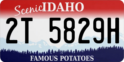 ID license plate 2T5829H