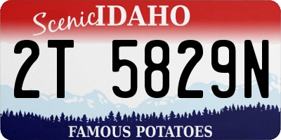 ID license plate 2T5829N