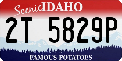 ID license plate 2T5829P